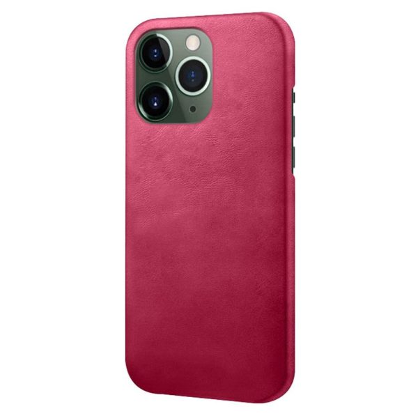 iPhone 14 Pro Læderbetrukket Plastik Cover - Pink Online Sale