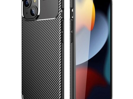 iPhone 14 Plus Carbon Fiber Fleksibelt Plastik Cover - Sort Online now