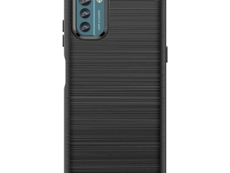 Nokia G21   G11 Brushed Carbon Fiber Fleksibelt Plastik Cover - Sort Sale