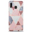 Samsung Galaxy A30 Fleksibelt Plastik Cover - Lyserød Marmor Fashion