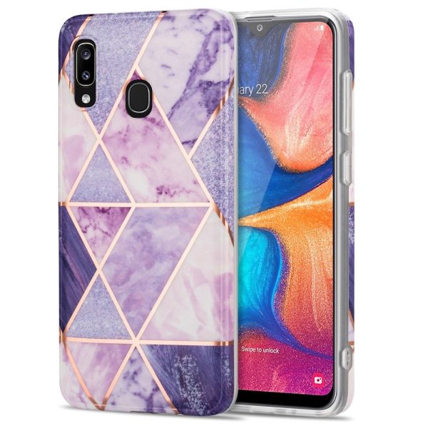 Samsung Galaxy A30 Fleksibelt Plastik Cover - Lilla Marmor For Sale