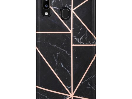 Samsung Galaxy A30 Fleksibelt Plastik Cover - Sort Marmor Online Sale