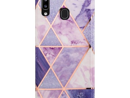 Samsung Galaxy A30 Fleksibelt Plastik Cover - Lilla Marmor For Sale