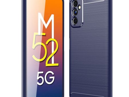 Samsung Galaxy M52 (5G) Brushed Carbon Cover - Blå For Discount