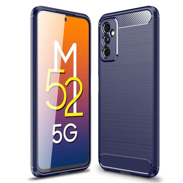 Samsung Galaxy M52 (5G) Brushed Carbon Cover - Blå For Discount