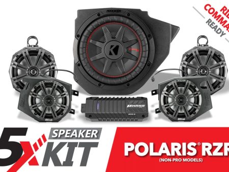 2014-2023 polaris-rzr-phase-x-kicker-5-speaker-plug-play-system-for-ride-command Cheap