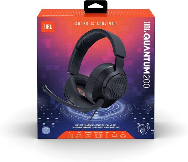 JBL Quantum 200 - Wired Over-Ear Gaming Headphones - Black Online now