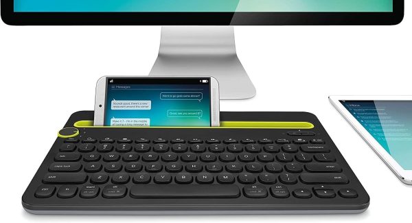 Logitech Bluetooth Multi-Device Keyboard K480 for Computers. Tablets and Smartphones. Black, Compact, Dial and Switch, Spill-Resistant Keyboard - 920-006342 (Renewed) on Sale