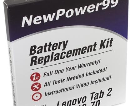 Lenovo Tab 2 A10-70F Battery Replacement Kit with Tools, Video Instructions and Extended Life Battery on Sale