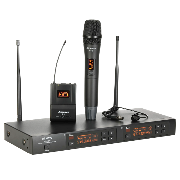 AT-4250  | 2 Channel Wireless Microphone System with Handheld and Lavaliere Online Sale