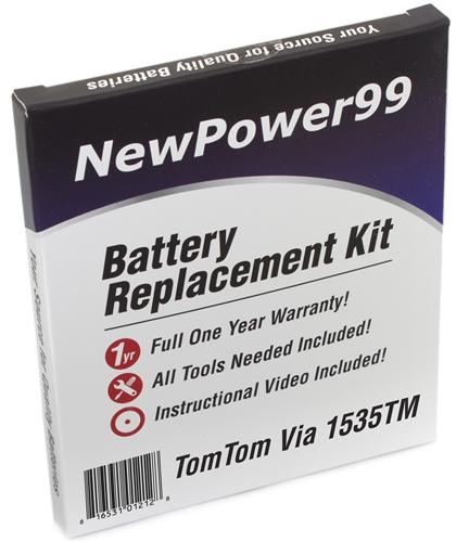 TomTom Via 1535TM Battery Replacement Kit with Tools, Video Instructions and Extended Life Battery Online Hot Sale