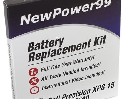 Dell XPS 15 9560 Battery Replacement Kit with Tools, Extended Life Battery, Video Instructions, and Full One Year Warranty Cheap