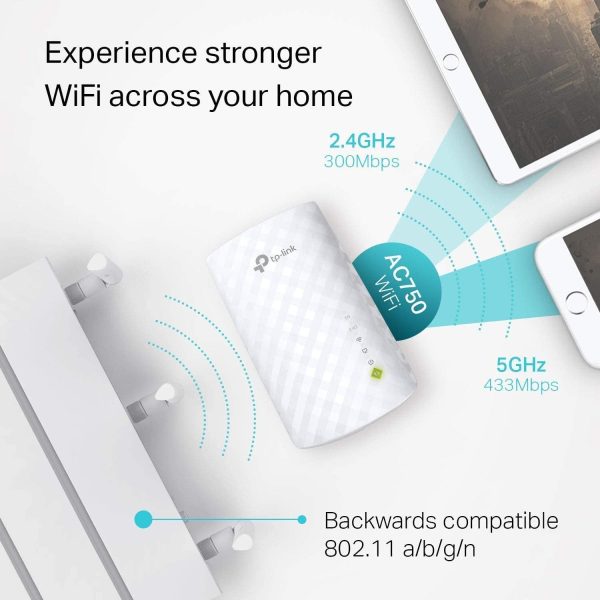 TP-Link AC750 WiFi Extender (RE220), Covers Up to 1200 Sq.ft and 20 Devices, Up to 750Mbps Dual Band WiFi Range Extender, WiFi Booster to Extend Range of WiFi Internet Connection Fashion