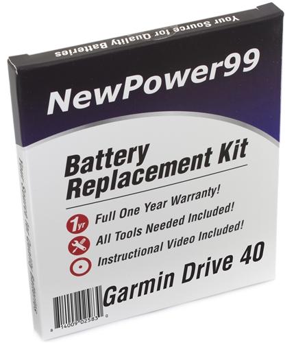 Garmin Drive 40 Battery Replacement Kit with Tools, Video Instructions and Extended Life Battery Online