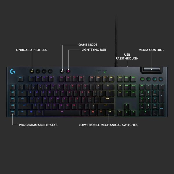 Logitech G815 LIGHTSYNC RGB Mechanical Gaming Keyboard, GL Linear (Renewed) Discount