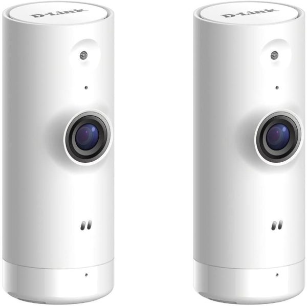 D-Link WiFi Security Camera HD, Mini Indoor, 2-Pack, Cloud Recording, Motion Detection and Night Vision, Works with Alexa (DCS-8000LH 2PK-US) (Renewed) Sale