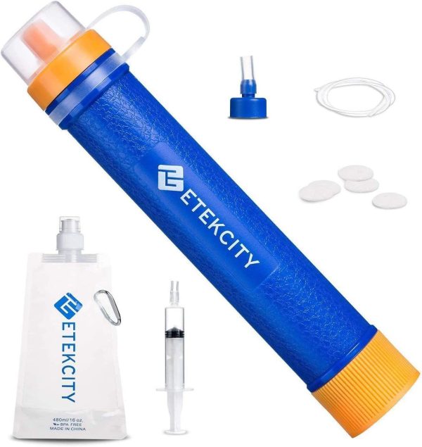 Etekcity Water Filter Straw Camping Water Purification Portable Water Filter Survival Kit for Camping, Hiking, Hurricanes Hot on Sale