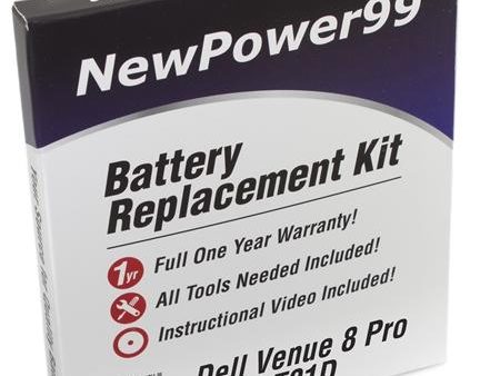 Dell Venue 8 Pro T01D Battery Replacement Kit with Tools, Extended Life Battery, Video Instructions, and Full One Year Warranty Discount