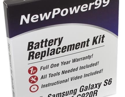 Samsung GALAXY S6 SM-G920R Battery Replacement Kit with Tools, Video Instructions and Extended Life Battery Supply