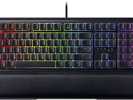 Razer Ornata V2 Gaming Keyboard: Hybrid Mechanical Key Switches - Customizable Chroma RGB Lighting - Individually Backlit Keys - Detachable Plush Wrist Rest - Programmable Macros (Renewed) Online Sale