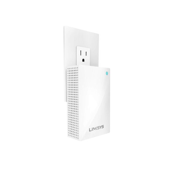 Linksys WHW0101P Velop Mesh WiFi Extender: Wall Plug-in, Wireless Range and Speed Booster for Velop Mesh Wi-Fi System, Single Outlet (White) Hot on Sale