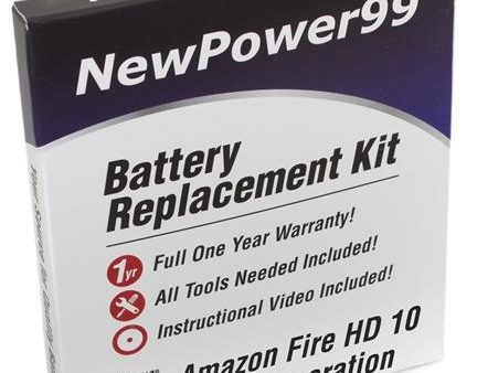 Amazon Fire HD 10 7th Generation Battery Replacement Kit with Tools, Video Instructions and Extended Life Battery Online now