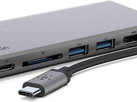 (Renewed) Belkin USB-C Multimedia Hub with Tethered USB-C Cable (USB-C Dock for Mac OS and Windows USB-C Laptops) Cheap