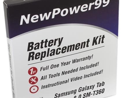 Samsung GALAXY Tab Active 8.0 SM-T360 Battery Replacement Kit with Video Instructions, Tools, Extended Life Battery and Full One Year Warrant Cheap