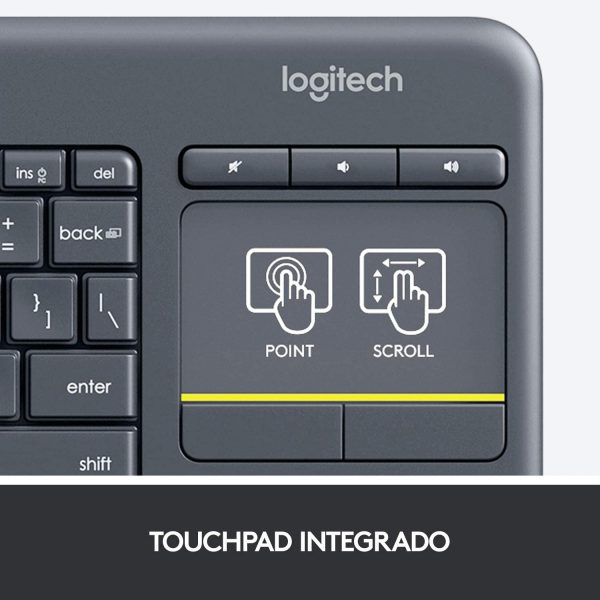 Logitech - Keyboard with Touchpad Logitech K400 Plus Black (Renewed) Sale