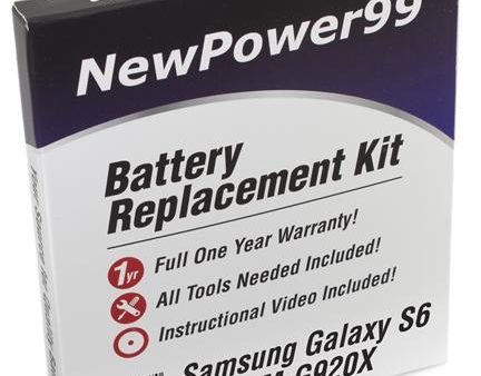 Samsung GALAXY S6 SM-G920X Battery Replacement Kit with Tools, Video Instructions and Extended Life Battery on Sale