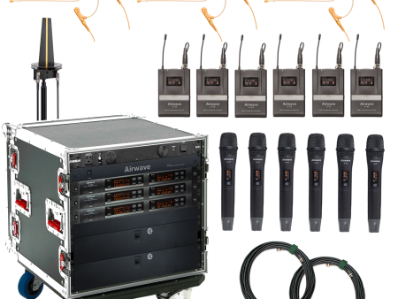 AT-RS6 | 6 Channel Wireless Microphone System with 6 Handhelds, and 6 Headsets with Bodypacks Cheap