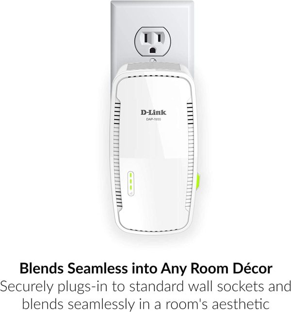 D-Link AC1750 Mesh Wi-Fi Range Extender - Cover up to 2000 sq.ft- Dual Band, MU-MIMO, Mesh, WPA3, Booster, Repeater, Access Point, Extend Wi-Fi in Your Home, Gigabit Port, Easy App Setup (DAP-1755-US) Online Sale