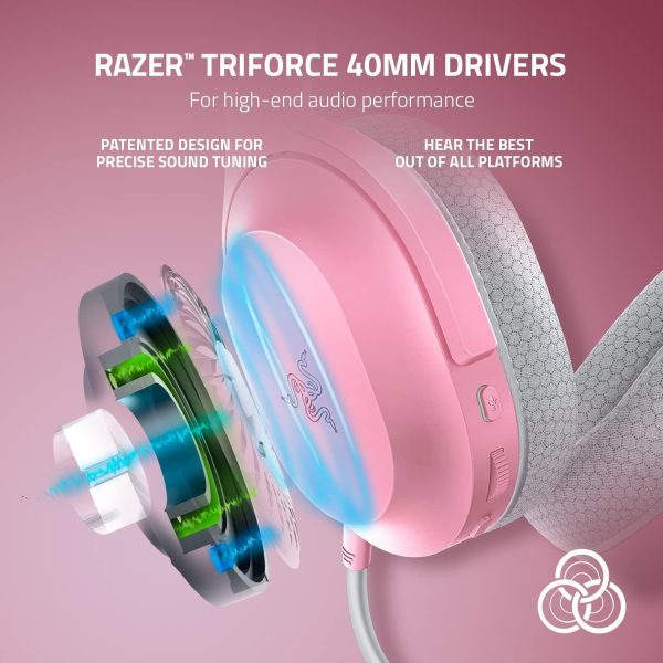 Razer Barracuda X Wireless Gaming & Mobile Headset (PC, Playstation, Switch, Android, iOS): 2022 Model - 2.4GHz Wireless + Bluetooth - Lightweight 250g - 40mm Drivers - Quartz Pink (Renewed) Online Sale