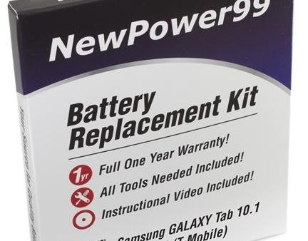 Samsung GALAXY Tab 10.1 SGH-T859 T-Mobile Battery Replacement Kit with Tools, Video Instructions and Extended Life Battery Sale