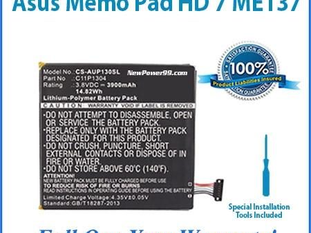 Asus MeMo Pad HD 7 ME137 Battery Replacement Kit with Special Installation Tools, Extended Life Battery and Full One Year Warranty For Cheap