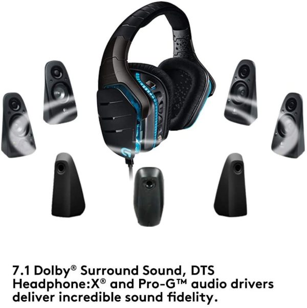 Logitech G933 Artemis Spectrum – Wireless RGB 7.1 Dolby and DTS Headphone Surround Sound Gaming Headset – PC, PS4, Xbox One, Switch, and Mobile Compatible – Advanced Audio Drivers – Black Online now