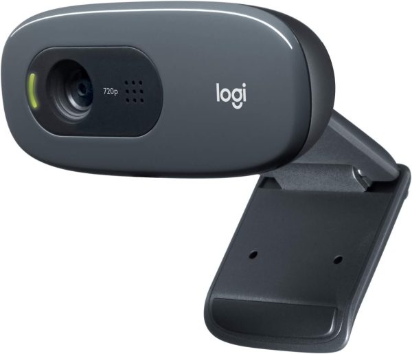 Logitech C270 HD Webcam, 720p, Widescreen HD Video Calling,Light Correction, Noise-Reducing Mic, For Skype, FaceTime, Hangouts, WebEx, PC Mac Laptop Macbook Tablet - Black Online now