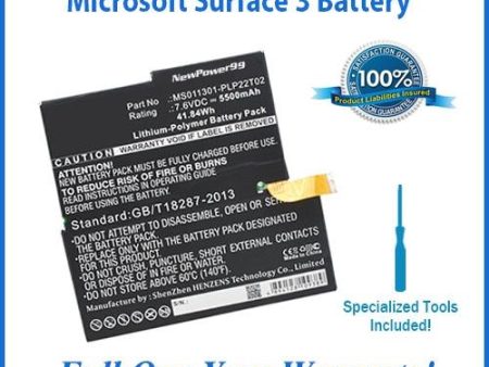 Microsoft Surface 3 Battery Replacement Kit with Special Installation Tools, Extended Life Battery and Full One Year Warranty on Sale