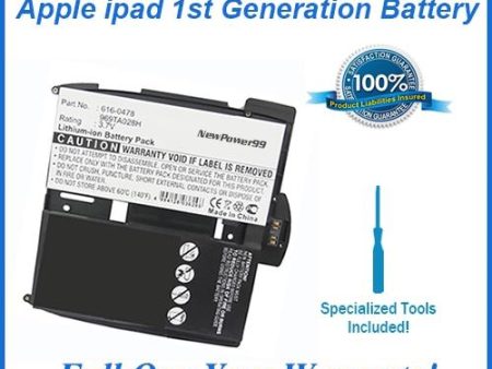 Apple iPad 1st Generation Battery Replacement Kit with Special Installation Tools, Extended Life Battery and Full One Year Warranty Fashion