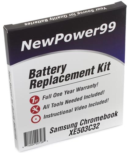 Samsung Chromebook XE503C32 Battery Replacement Kit with Tools, Video Instructions and Extended Life Battery Sale