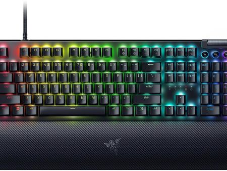 Razer BlackWidow V4 Mechanical Gaming Keyboard: Green Switches Tactile & Clicky - Chroma RGB - 6 Dedicated Macro Keys - Magnetic Wrist Rest - Doubleshot ABS Keycaps - Multi-Function Roller &Media Keys Online now