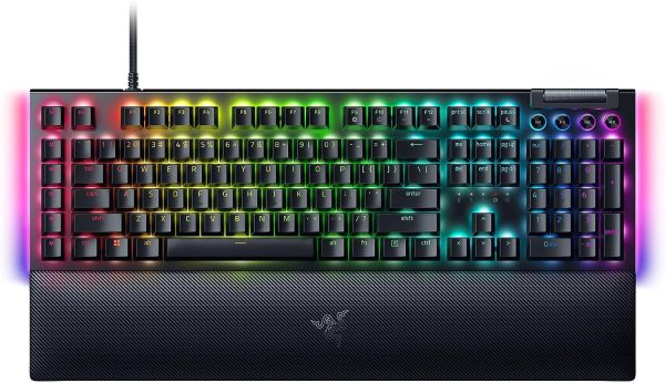 Razer BlackWidow V4 Mechanical Gaming Keyboard: Green Switches Tactile & Clicky - Chroma RGB - 6 Dedicated Macro Keys - Magnetic Wrist Rest - Doubleshot ABS Keycaps - Multi-Function Roller &Media Keys Online now