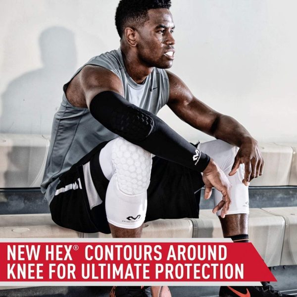 Knee Compression Sleeves: McDavid Hex Knee Pads Compression Leg Sleeve for Basketball, Volleyball, Weightlifting, and More - Pair of Sleeves Online now