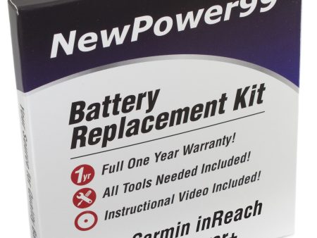 Garmin inReach Explorer+ Battery Replacement Kit with Battery, Installation Tools, Video Instructions, and full One Year Warranty Cheap