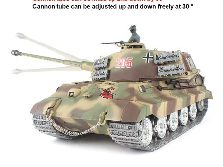 1:16 German Henschel Tiger King Battle Tank 2.4G Remote Control Model Military Tank With Sound Smoke Shooting Effect - Metall For Cheap