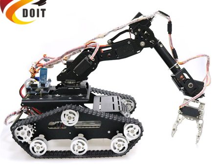 SZDOIT 7DOF Metal Vehicle Robot Mobile Platform 7-Axis Robotic Arm with Gripper + Y100 Tracked Tank Chassis Kit DIY for Arduino Discount