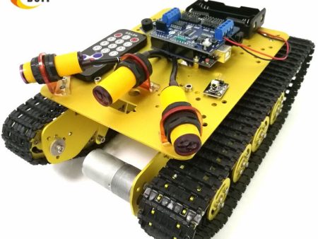 TS100 IR Control Shock Absorption Crawler Tracked Robot Tank Chassis with Obstacle Avoidance for Robot Education by Phone Online Hot Sale