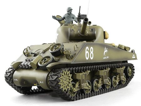 US Main Mattle Tank Model Toy 1:16 2.4G Simulation Sound Turret Rotation Smoke Launch Bullet M4A3 Kids Remote Control RC Tank Online Sale