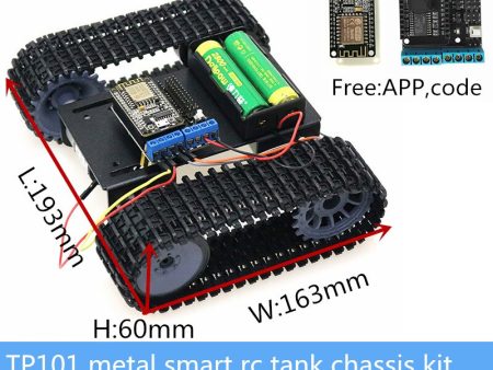 Wireless Wifi Controlled Smart RC Tank Chassis TP101 Metal Robotic + NodeMCU Controller Kit 12V DC Motor Toy DIY For Arduino Hot on Sale